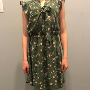 A mid length floral women’s dress
